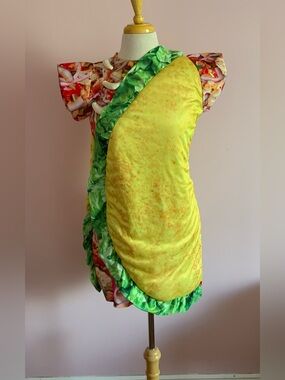 Novelty Taco Costume Dress - Yellow & Green
